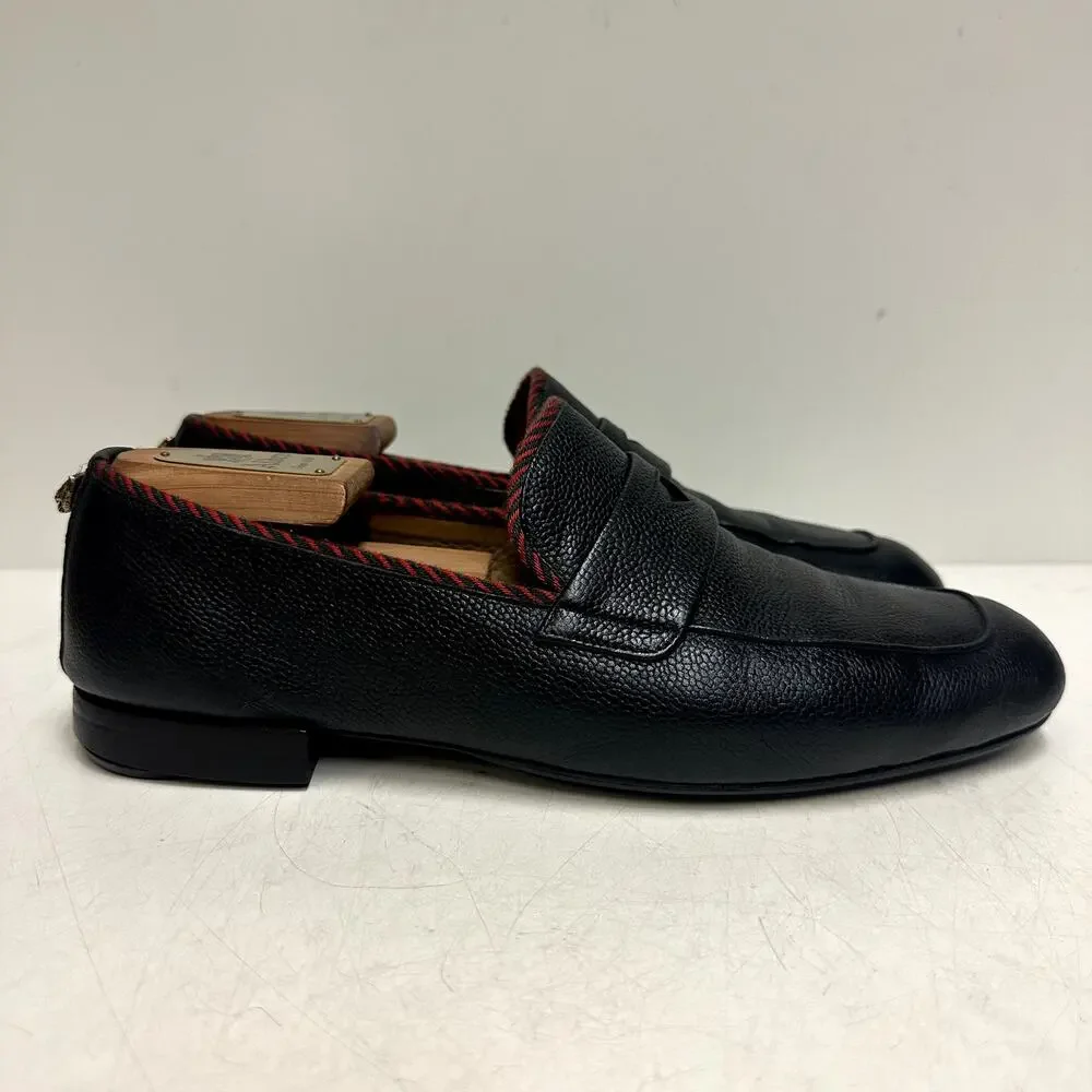 RESOLED Gucci Jordaan Penny Loafer Tiger Head Accent Black Pebbled UK 8 US 9 D